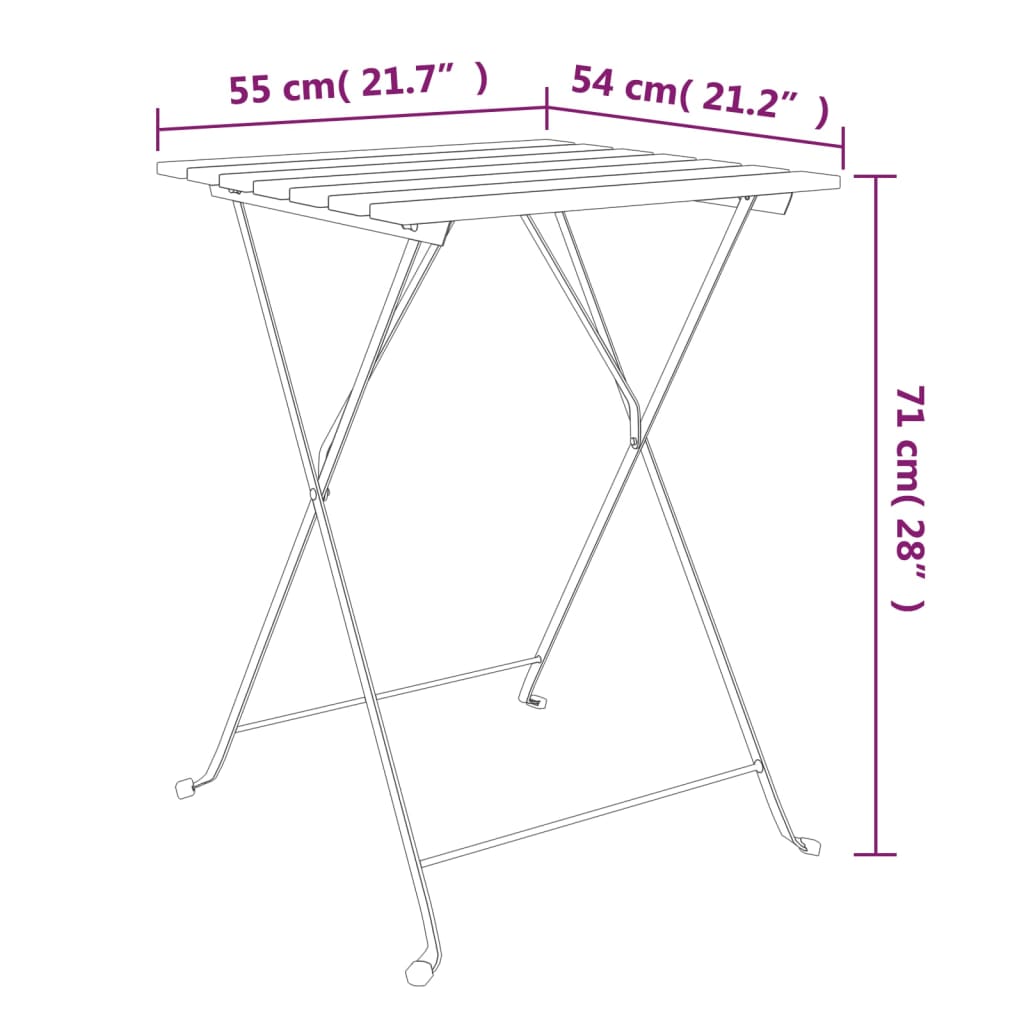 3-delige Bistroset inklapbaar massief acaciahout en staal is nu te koop bij PeponiXL, paradijselijk wonen!