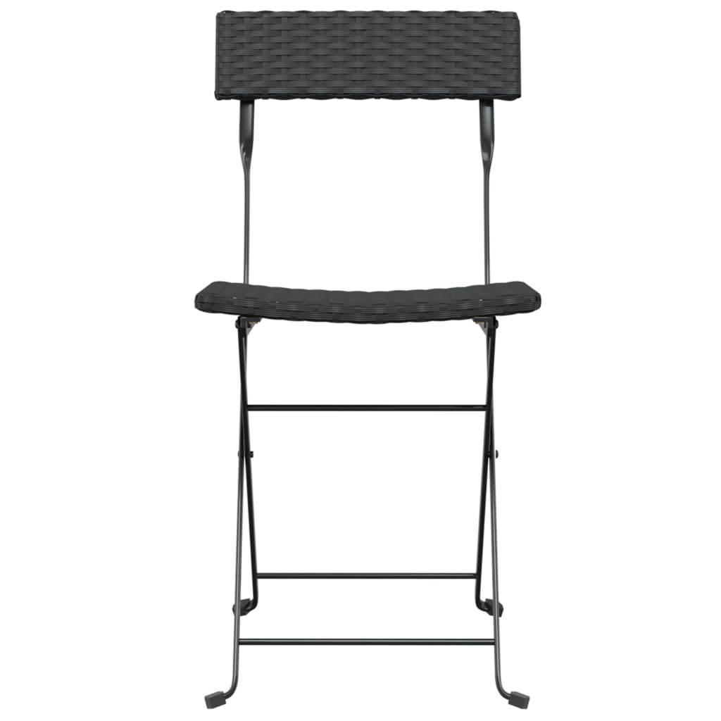 Bistrostoelen inklapbaar 2 st poly rattan en staal zwart is nu te koop bij PeponiXL, paradijselijk wonen!