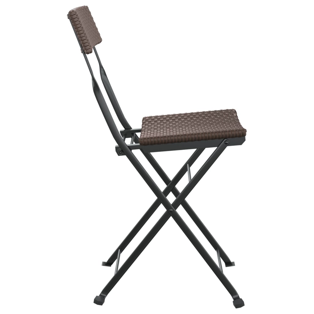 Bistrostoelen 2 st inklapbaar poly rattan en staal bruin is nu te koop bij PeponiXL, paradijselijk wonen!