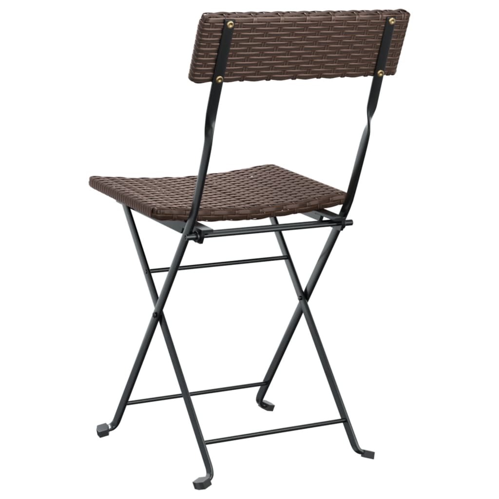 Bistrostoelen 2 st inklapbaar poly rattan en staal bruin is nu te koop bij PeponiXL, paradijselijk wonen!