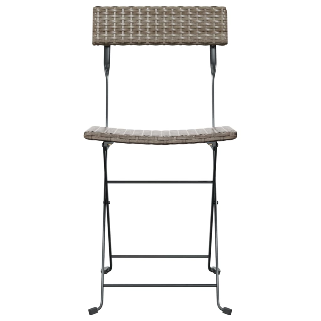 Bistrostoelen 2 st inklapbaar poly rattan en staal grijs is nu te koop bij PeponiXL, paradijselijk wonen!