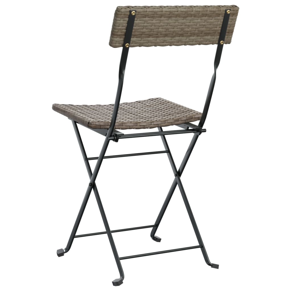 Bistrostoelen 2 st inklapbaar poly rattan en staal grijs is nu te koop bij PeponiXL, paradijselijk wonen!