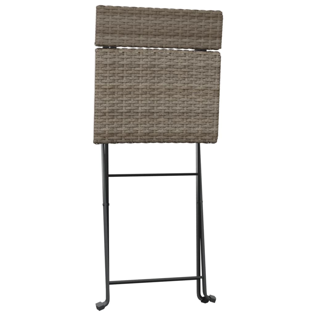 Bistrostoelen 2 st inklapbaar poly rattan en staal grijs is nu te koop bij PeponiXL, paradijselijk wonen!