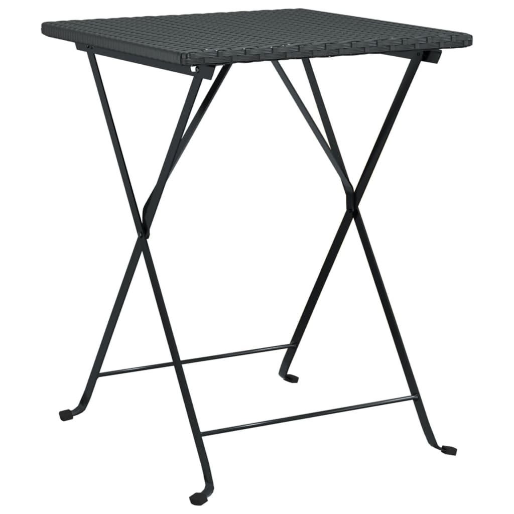 Bistroset inklapbaar 3 st poly rattan zwart is nu te koop bij PeponiXL, paradijselijk wonen!