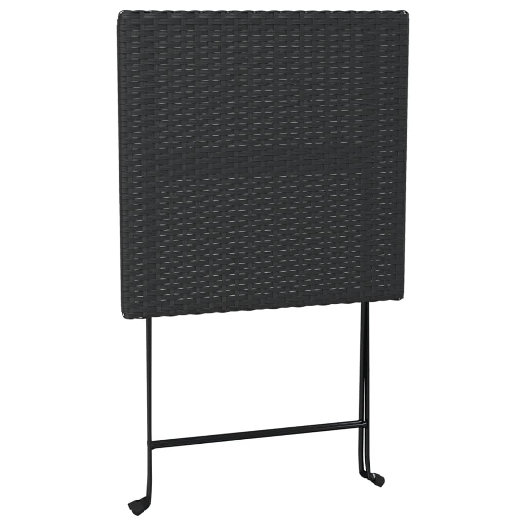 Bistroset inklapbaar 3 st poly rattan zwart is nu te koop bij PeponiXL, paradijselijk wonen!