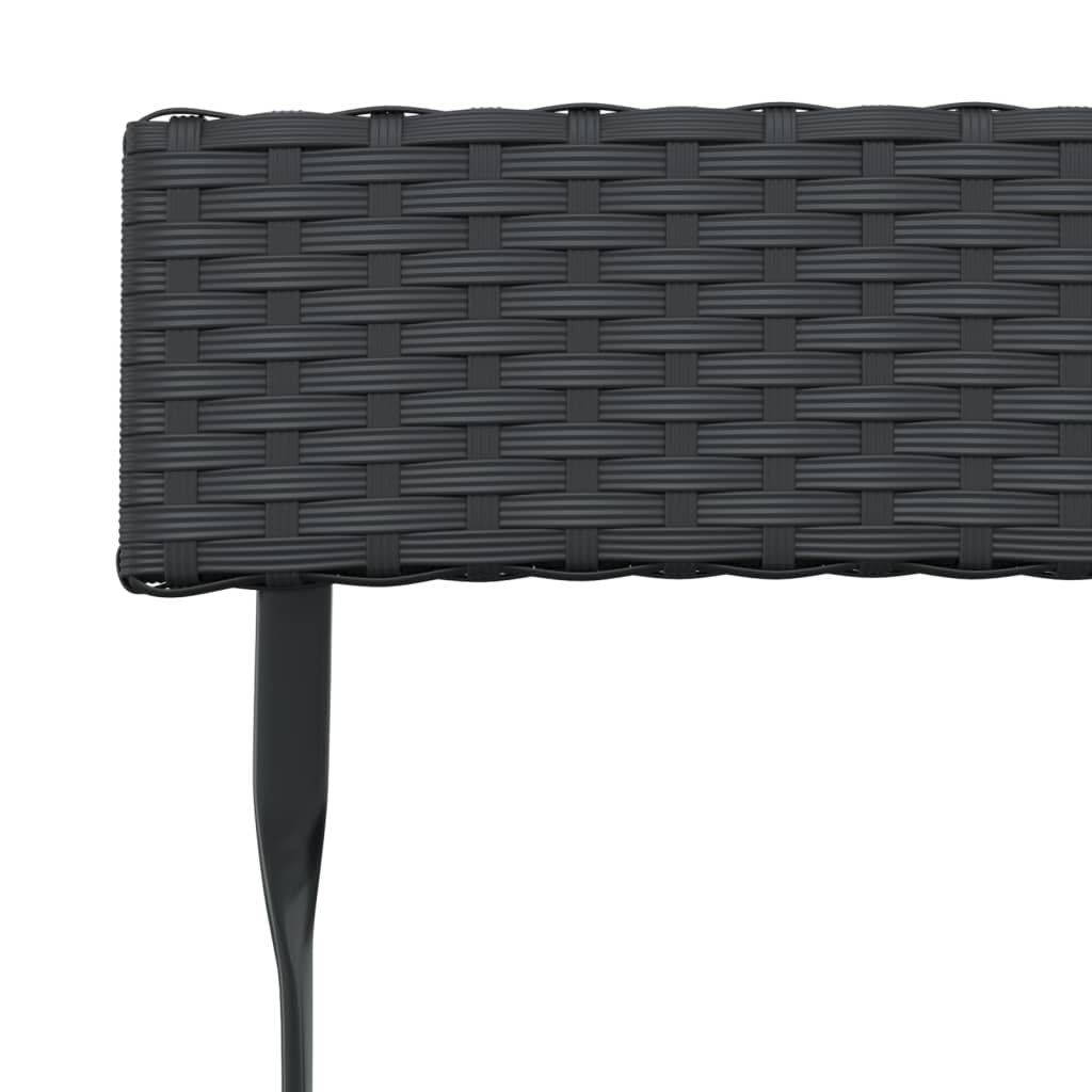 Bistroset inklapbaar 3 st poly rattan zwart is nu te koop bij PeponiXL, paradijselijk wonen!