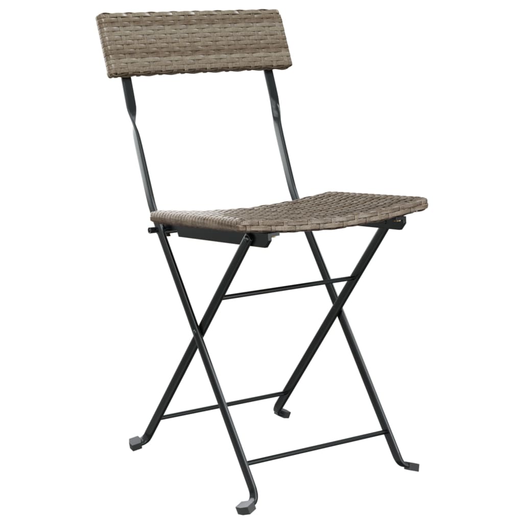 3-delige Bistroset inklapbaar poly rattan grijs is nu te koop bij PeponiXL, paradijselijk wonen!