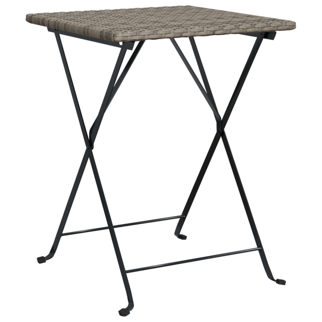 3-delige Bistroset inklapbaar poly rattan grijs is nu te koop bij PeponiXL, paradijselijk wonen!