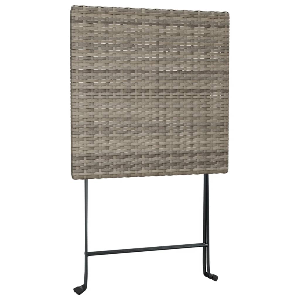 3-delige Bistroset inklapbaar poly rattan grijs is nu te koop bij PeponiXL, paradijselijk wonen!