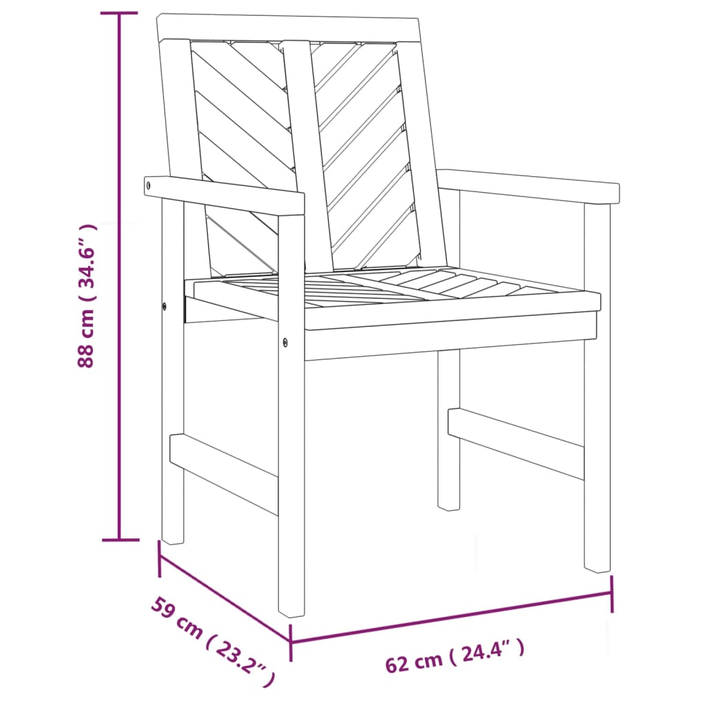 3-delige Loungeset massief acaciahout is nu te koop bij PeponiXL, paradijselijk wonen!