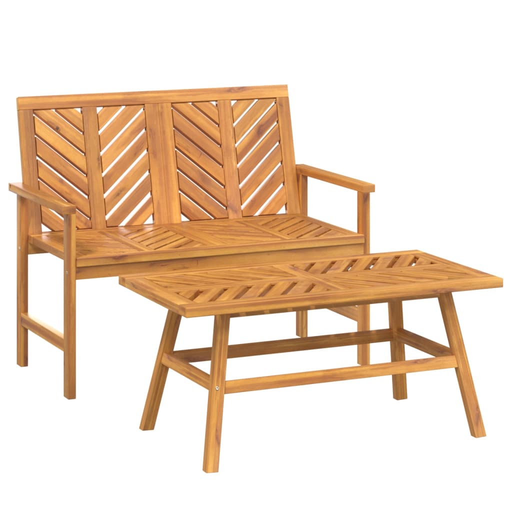 2-delige Loungeset massief acaciahout is nu te koop bij PeponiXL, paradijselijk wonen!