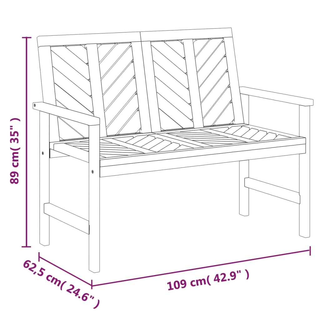 2-delige Loungeset massief acaciahout is nu te koop bij PeponiXL, paradijselijk wonen!