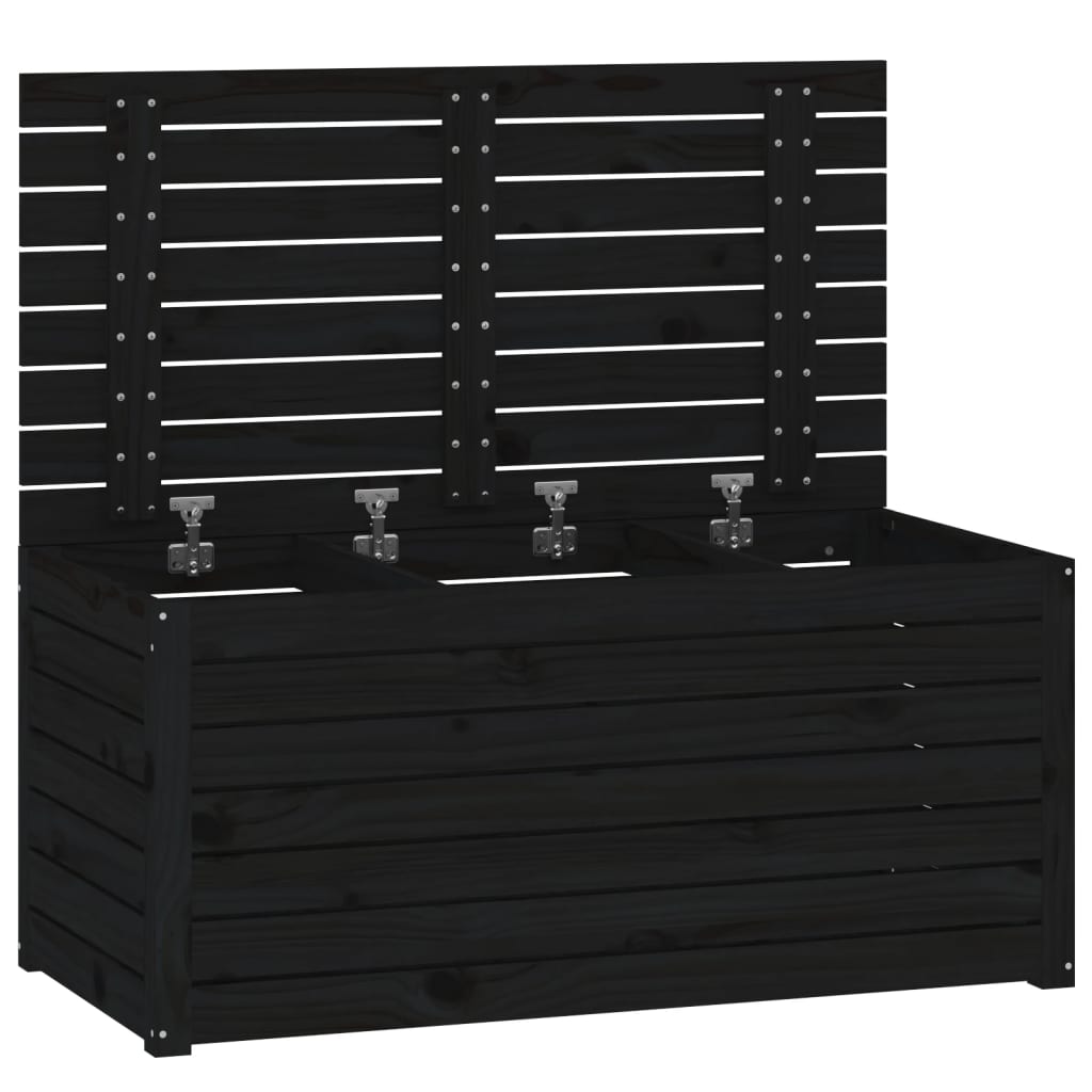 Tuinbox 101x50,5x46,5 cm massief grenenhout zwart is nu te koop bij PeponiXL, paradijselijk wonen!
