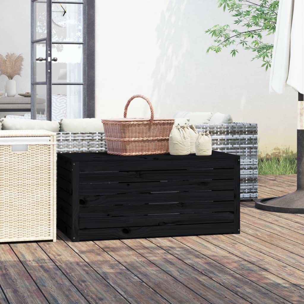 Tuinbox 101x50,5x46,5 cm massief grenenhout zwart is nu te koop bij PeponiXL, paradijselijk wonen!