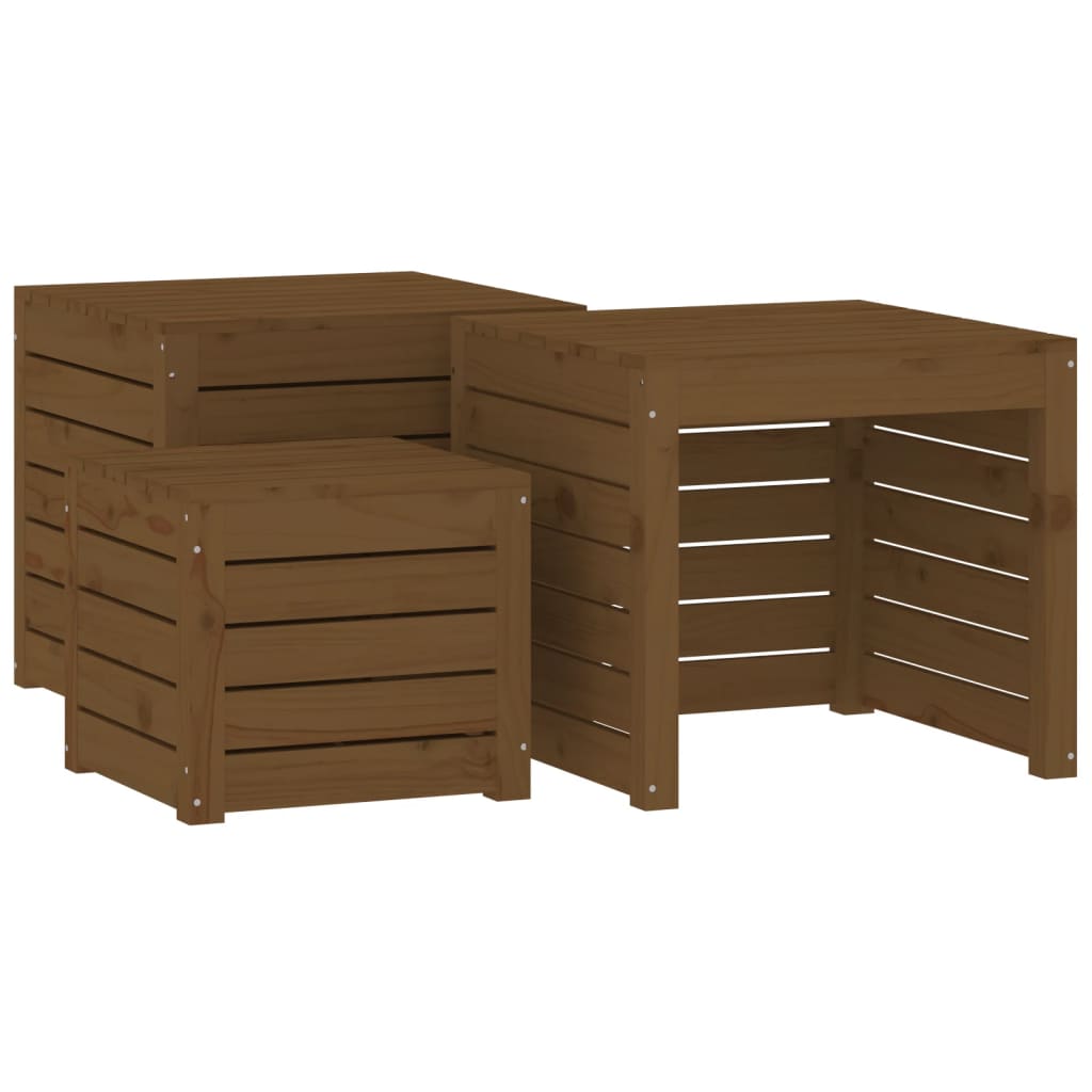3-delige Tuinboxset massief grenenhout honingbruin is nu te koop bij PeponiXL, paradijselijk wonen!