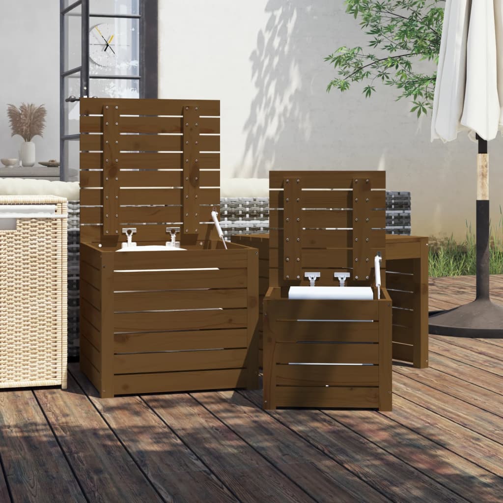 3-delige Tuinboxset massief grenenhout honingbruin is nu te koop bij PeponiXL, paradijselijk wonen!