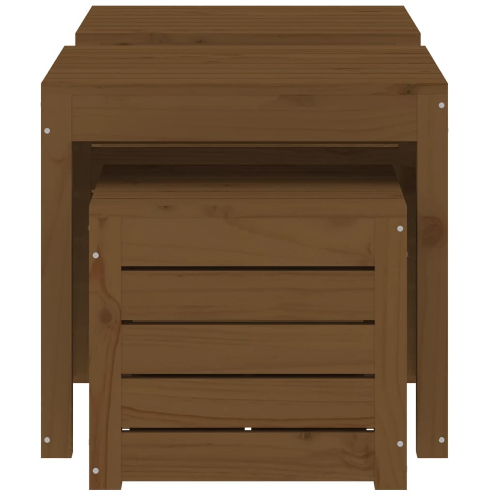 3-delige Tuinboxset massief grenenhout honingbruin is nu te koop bij PeponiXL, paradijselijk wonen!