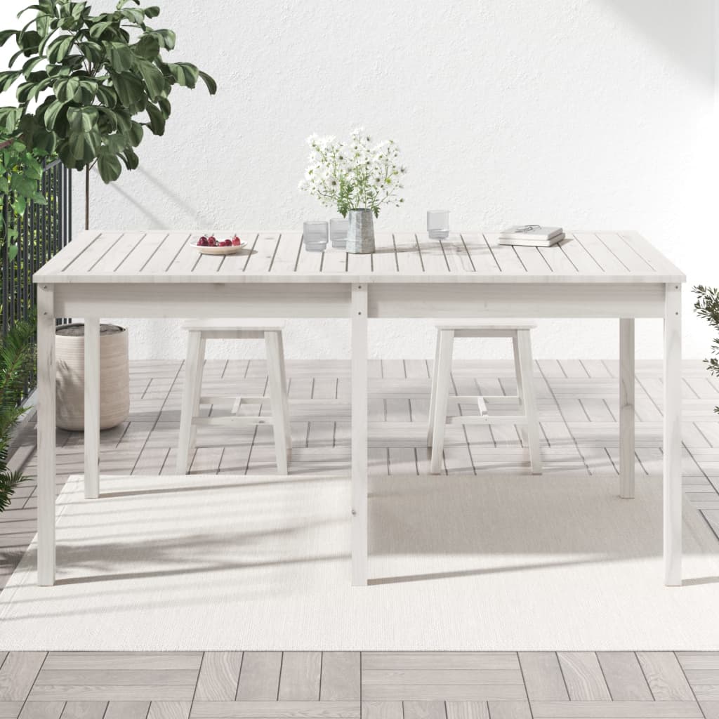 Tuintafel 159,5x82,5x76 cm massief grenenhout wit is nu te koop bij PeponiXL, paradijselijk wonen!