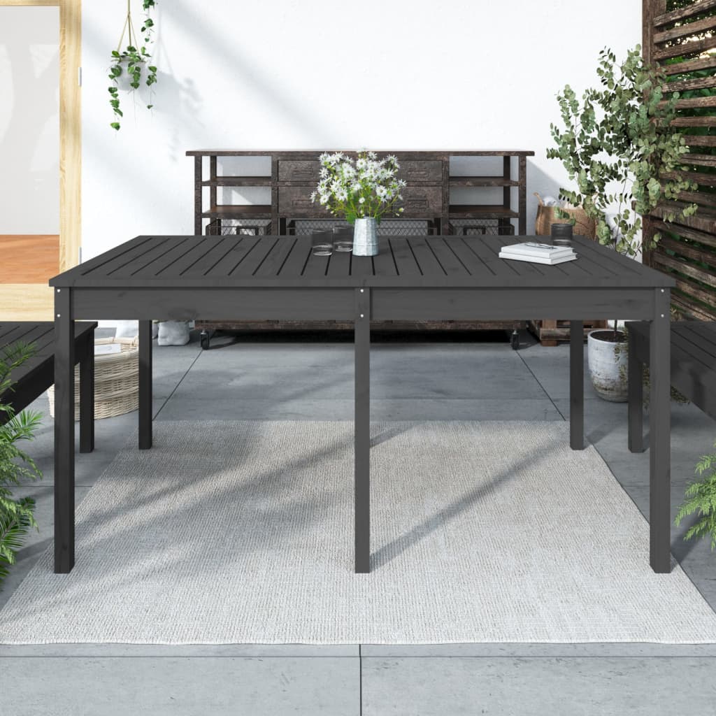 Tuintafel 159,5x82,5x76 cm massief grenenhout grijs is nu te koop bij PeponiXL, paradijselijk wonen!