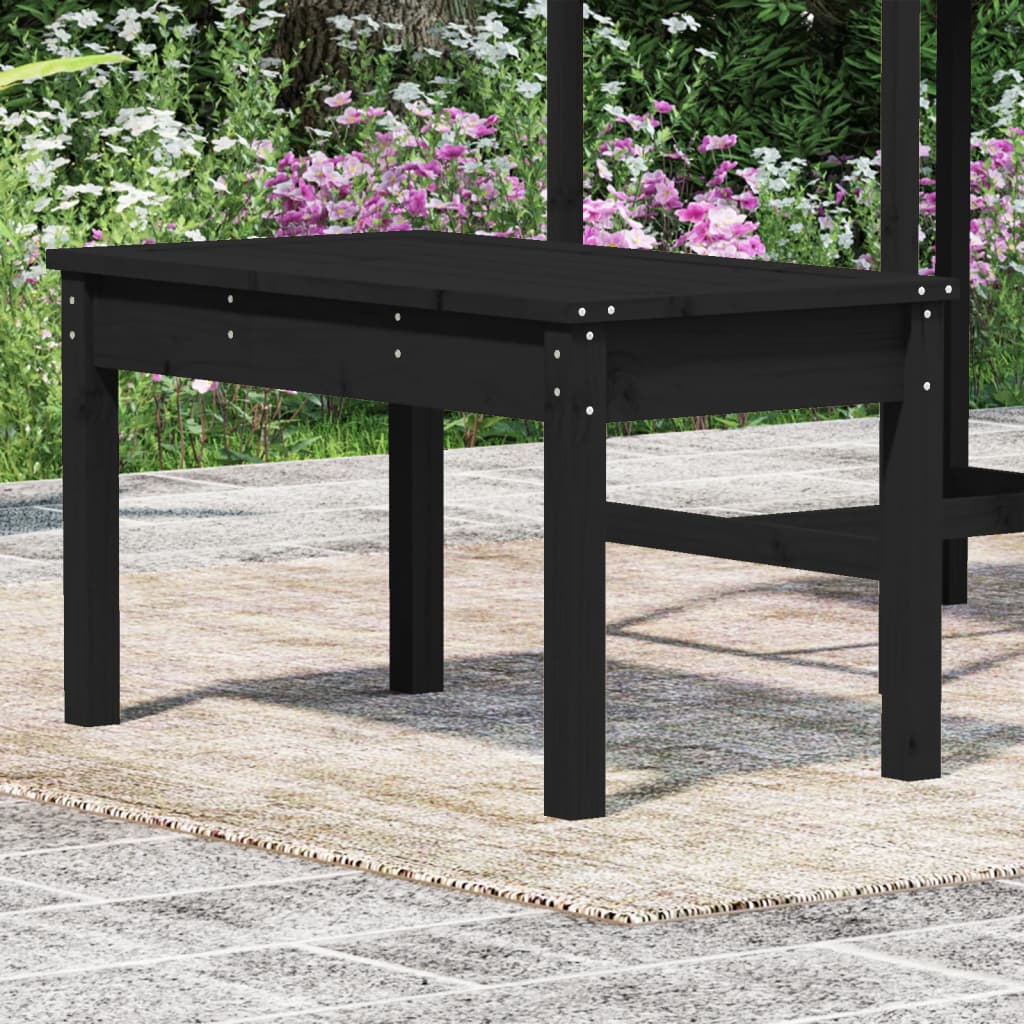 Tuinbank 80x44x45 cm massief grenenhout zwart is nu te koop bij PeponiXL, paradijselijk wonen!