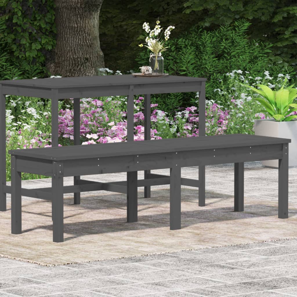 Tuinbank 2-zits 159,5x44x45 cm massief grenenhout grijs is nu te koop bij PeponiXL, paradijselijk wonen!