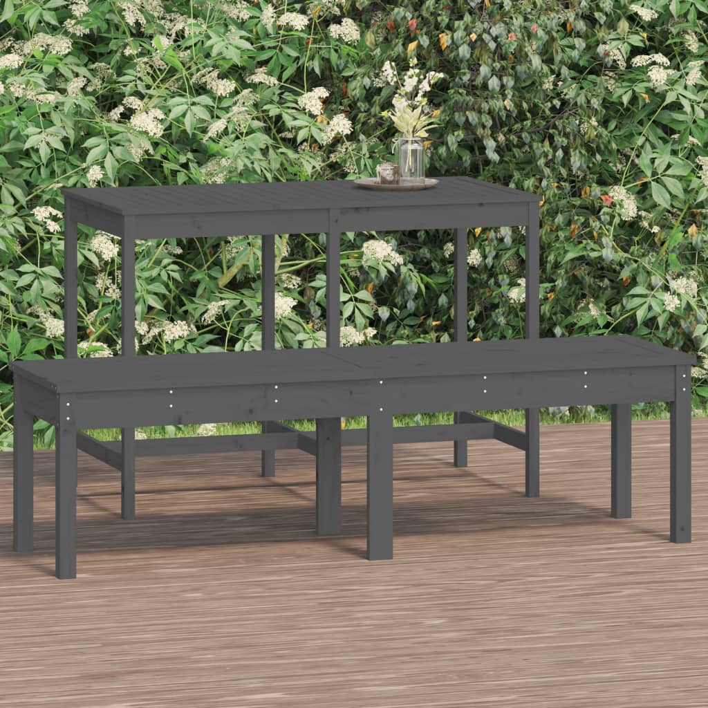 Tuinbank 2-zits 159,5x44x45 cm massief grenenhout grijs is nu te koop bij PeponiXL, paradijselijk wonen!