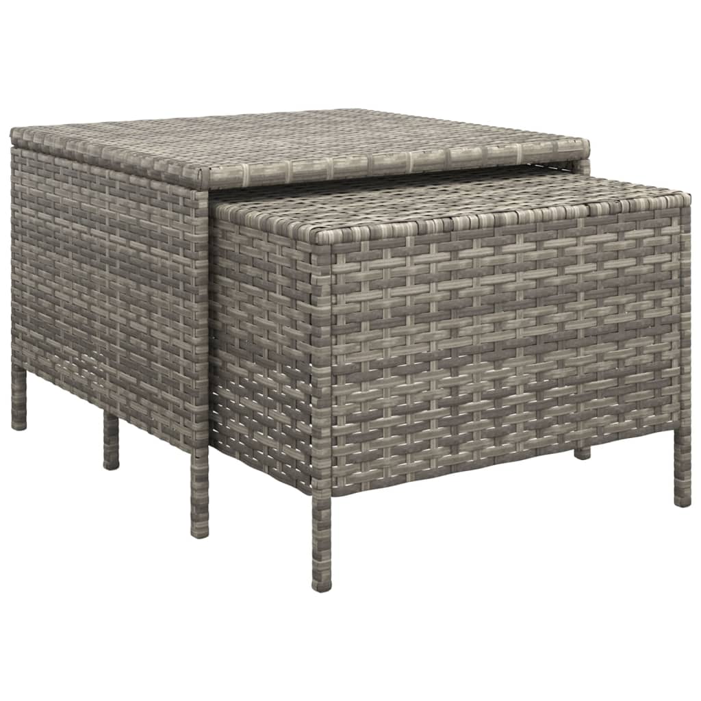 3-delige Loungeset met kussens poly rattan grijs is nu te koop bij PeponiXL, paradijselijk wonen!