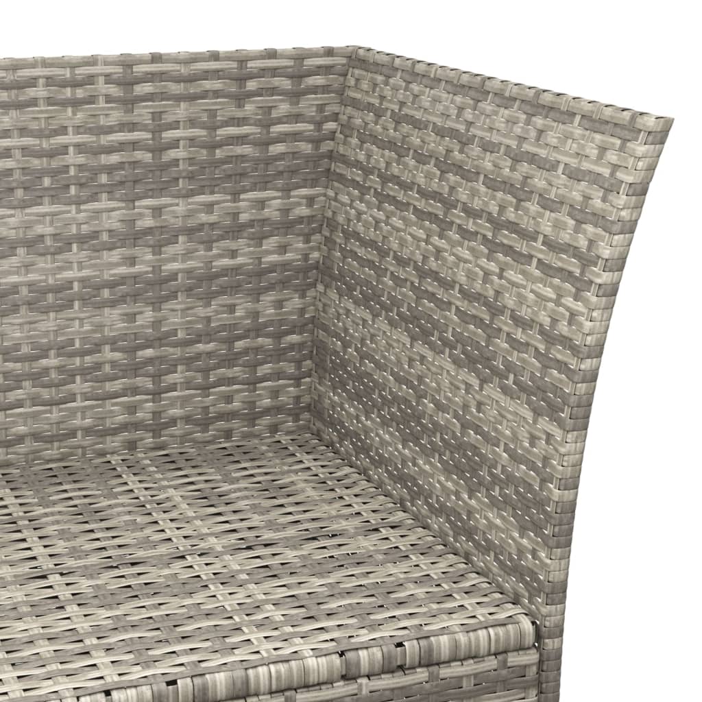 3-delige Loungeset met kussens poly rattan grijs is nu te koop bij PeponiXL, paradijselijk wonen!