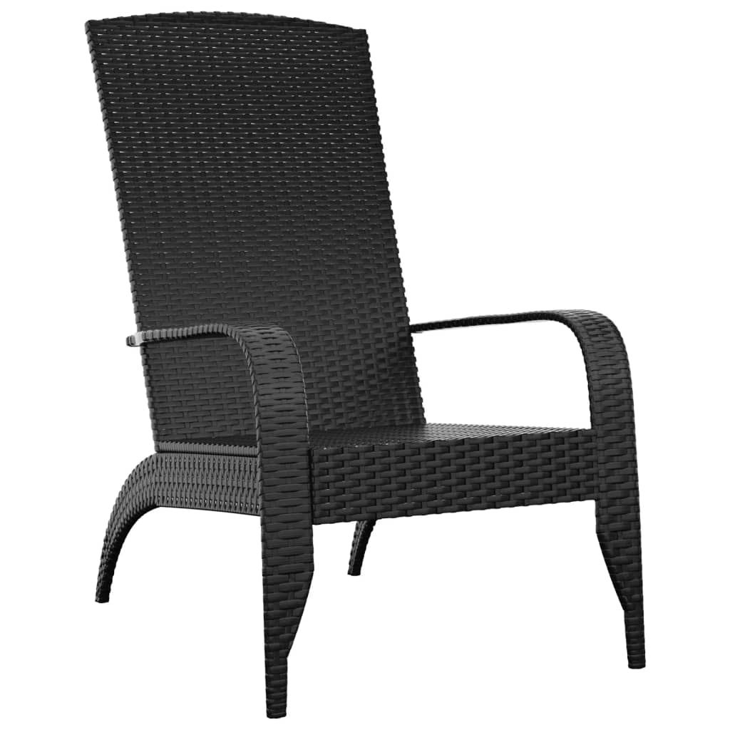 Tuinstoel Adirondack Zwart Poly Rattan is nu te koop bij PeponiXL, paradijselijk wonen!