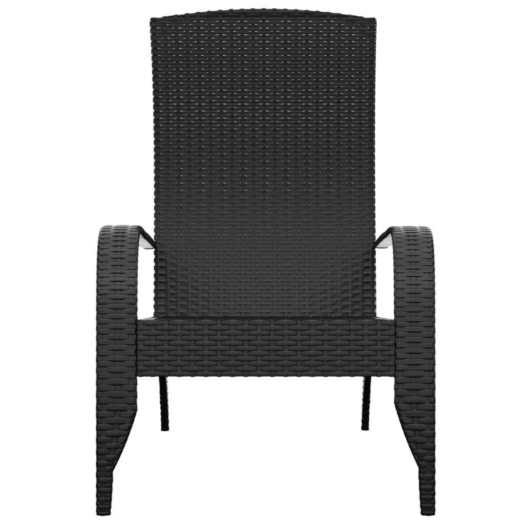 Tuinstoel Adirondack Zwart Poly Rattan is nu te koop bij PeponiXL, paradijselijk wonen!