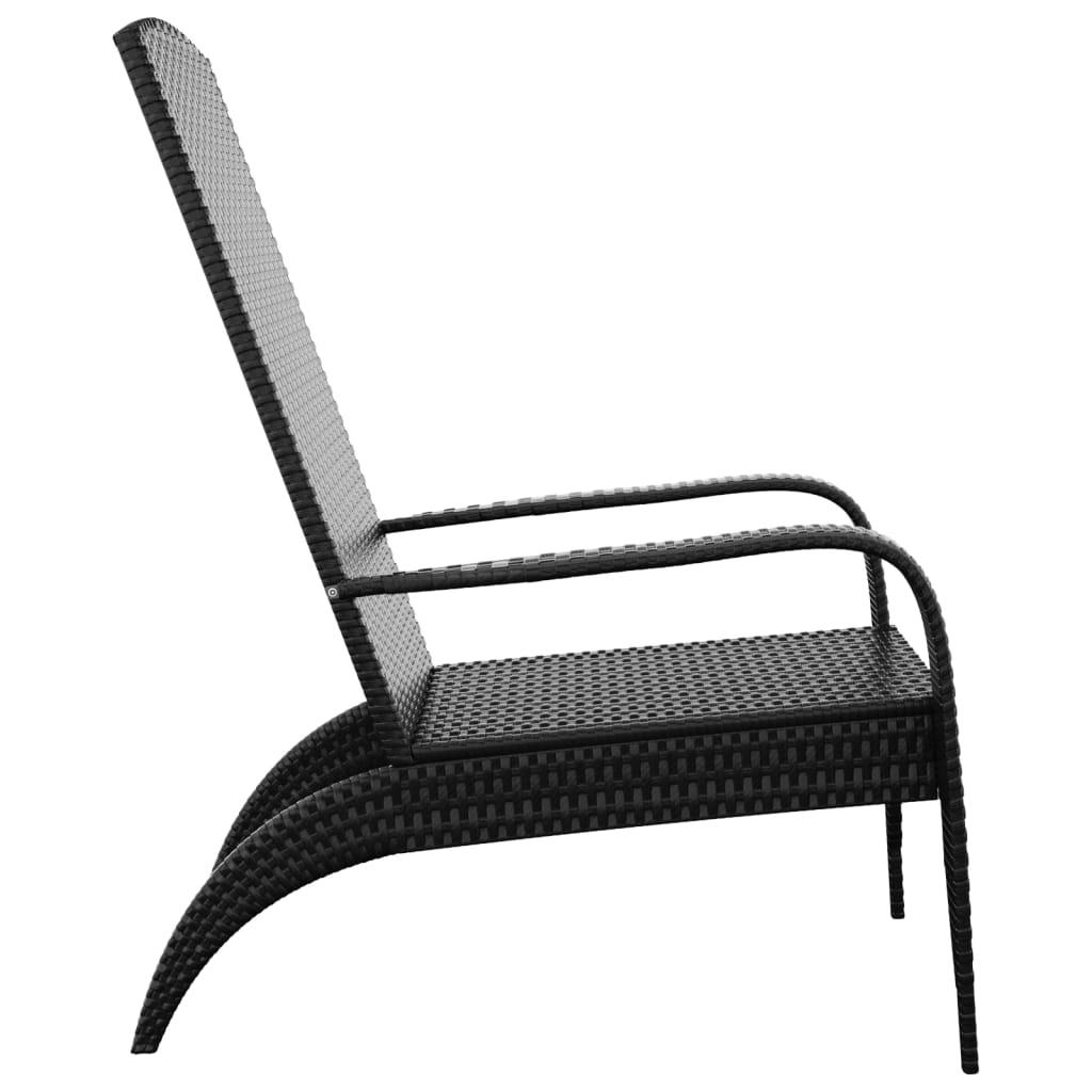 Tuinstoel Adirondack Zwart Poly Rattan is nu te koop bij PeponiXL, paradijselijk wonen!