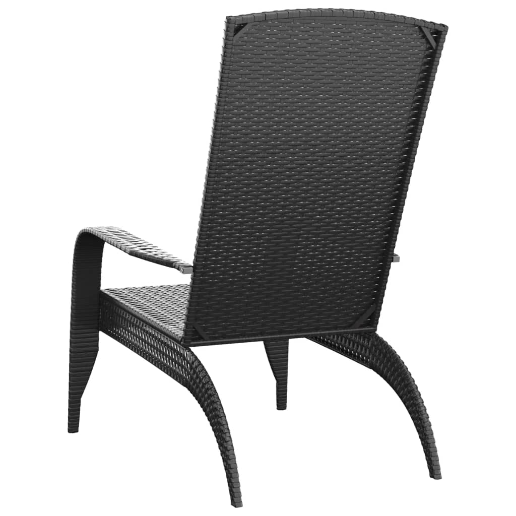 Tuinstoel Adirondack Zwart Poly Rattan is nu te koop bij PeponiXL, paradijselijk wonen!