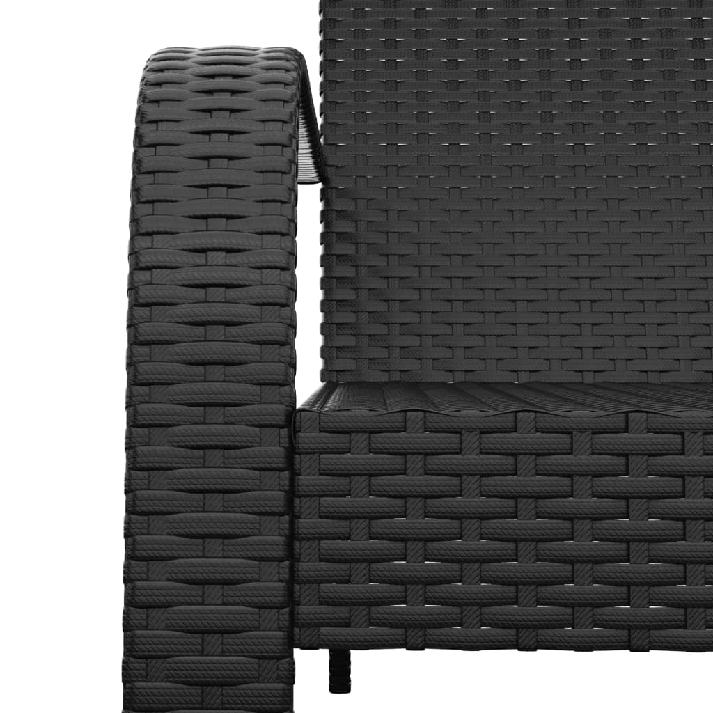 Tuinstoel Adirondack Zwart Poly Rattan is nu te koop bij PeponiXL, paradijselijk wonen!
