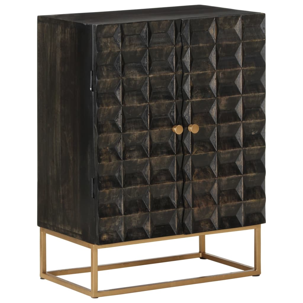 Dressoir 55x34x75 cm massief mangohout en ijzer zwart is nu te koop bij PeponiXL, paradijselijk wonen!
