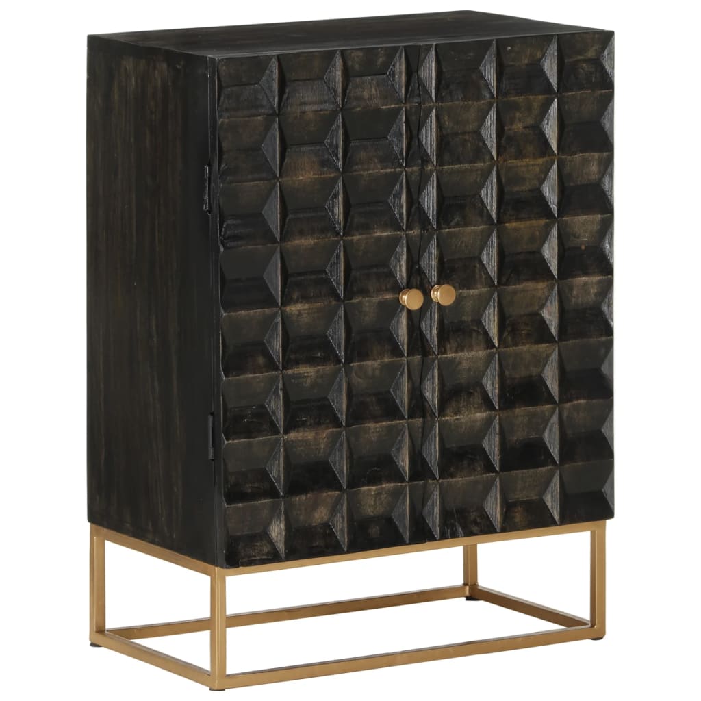 Dressoir 55x34x75 cm massief mangohout en ijzer zwart is nu te koop bij PeponiXL, paradijselijk wonen!