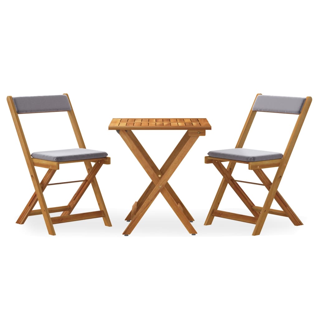 3-delige Bistroset inklapbaar met kussens massief acaciahout is nu te koop bij PeponiXL, paradijselijk wonen!