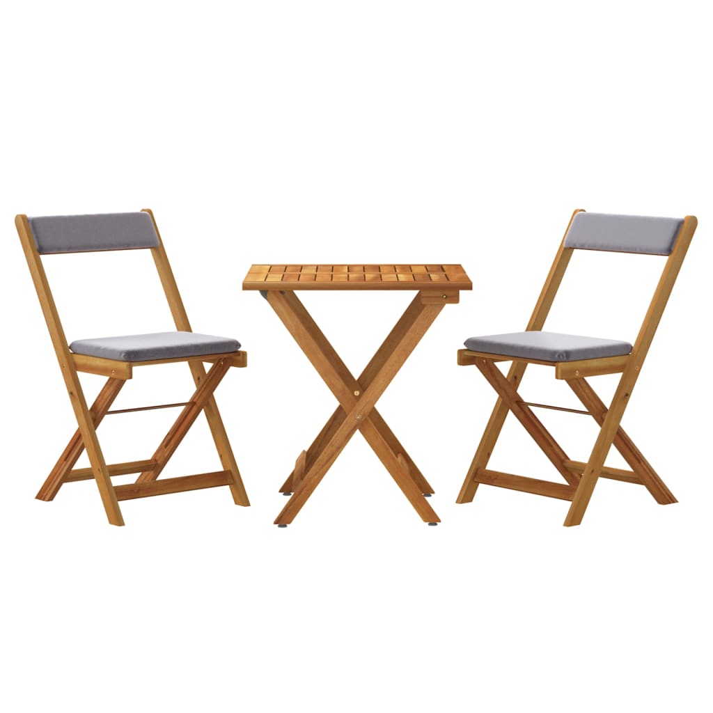 3-delige Bistroset inklapbaar met kussens massief acaciahout is nu te koop bij PeponiXL, paradijselijk wonen!