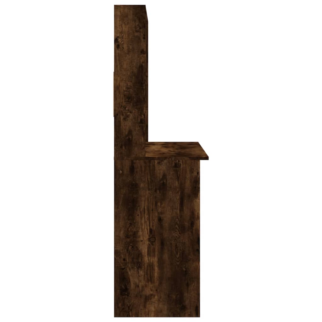 Bureau met schappen 102x45x148 cm bewerkt hout gerookt eiken is nu te koop bij PeponiXL, paradijselijk wonen!