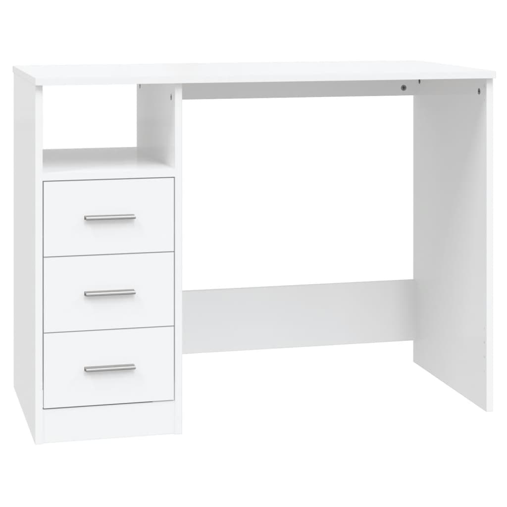 Bureau met lades 102x50x76 cm bewerkt hout wit is nu te koop bij PeponiXL, paradijselijk wonen!