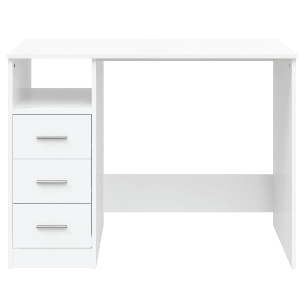 Bureau met lades 102x50x76 cm bewerkt hout wit is nu te koop bij PeponiXL, paradijselijk wonen!