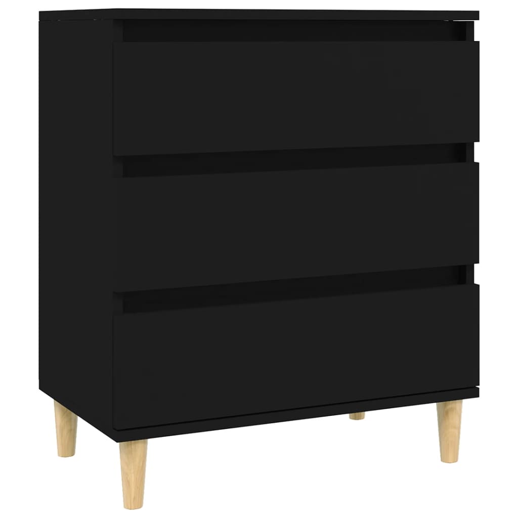 Dressoir 60x35x70 cm bewerkt hout zwart is nu te koop bij PeponiXL, paradijselijk wonen!