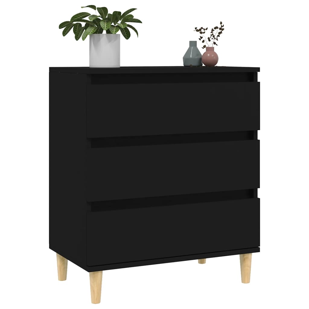 Dressoir 60x35x70 cm bewerkt hout zwart is nu te koop bij PeponiXL, paradijselijk wonen!