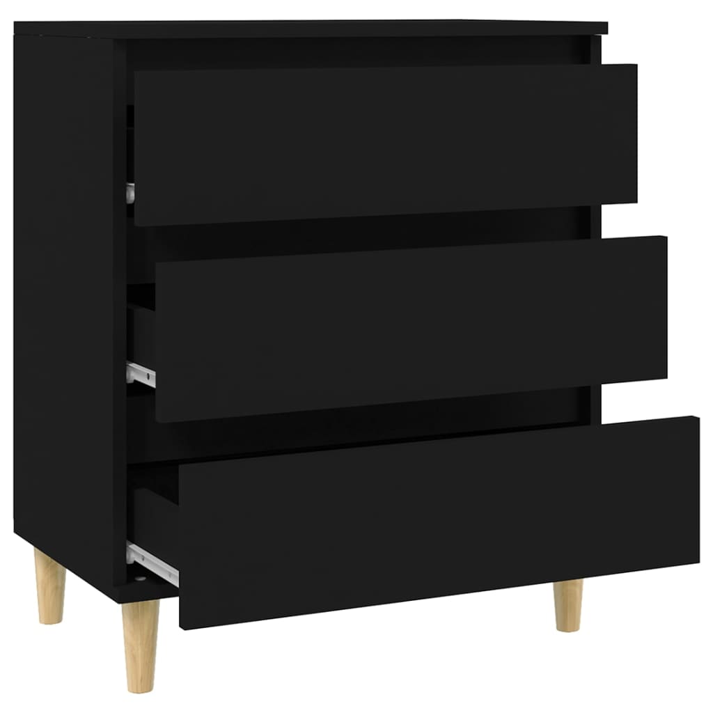 Dressoir 60x35x70 cm bewerkt hout zwart is nu te koop bij PeponiXL, paradijselijk wonen!