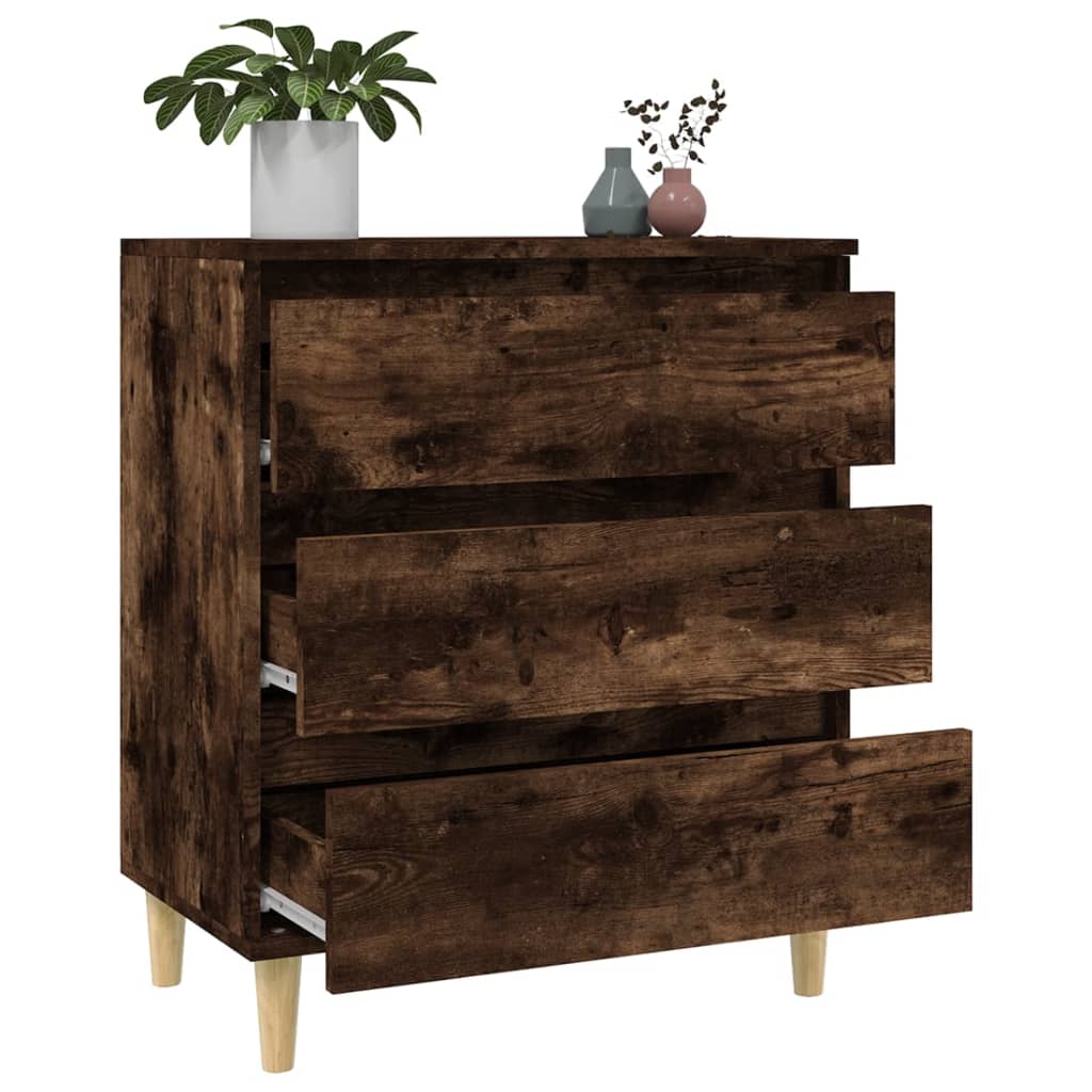 Dressoir 60x35x70 cm bewerkt hout gerookt eikenkleurig is nu te koop bij PeponiXL, paradijselijk wonen!