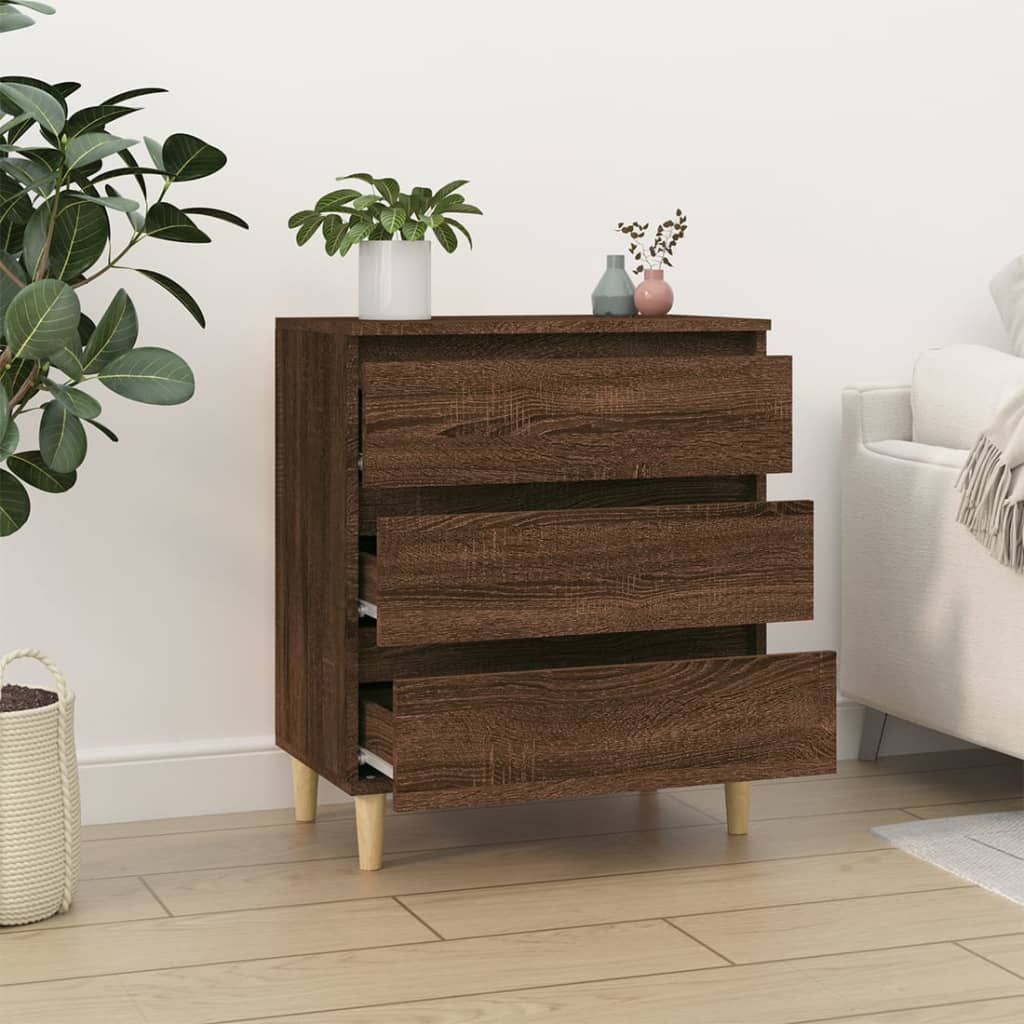 Dressoir 60x35x70 cm bewerkt hout bruin eikenkleur is nu te koop bij PeponiXL, paradijselijk wonen!