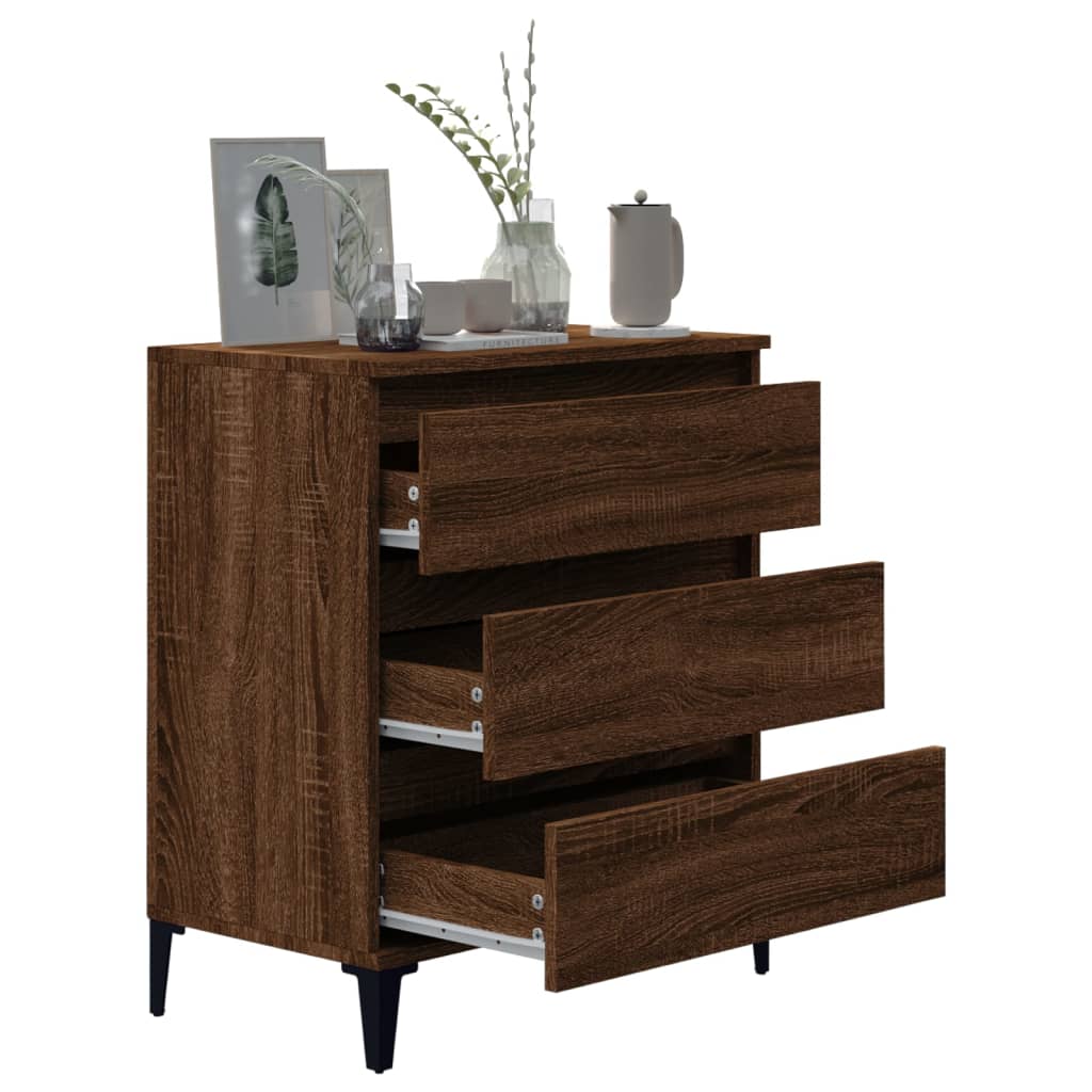 Dressoir 60x35x70 cm bewerkt hout bruin eikenkleur is nu te koop bij PeponiXL, paradijselijk wonen!
