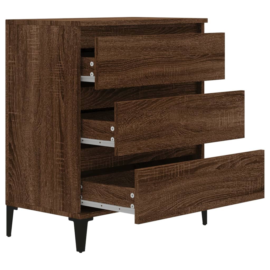 Dressoir 60x35x70 cm bewerkt hout bruin eikenkleur is nu te koop bij PeponiXL, paradijselijk wonen!