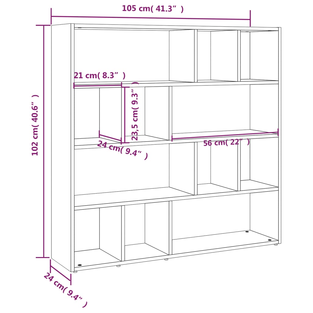 Boekenkast/kamerscherm 105x24x102 cm wit is nu te koop bij PeponiXL, paradijselijk wonen!