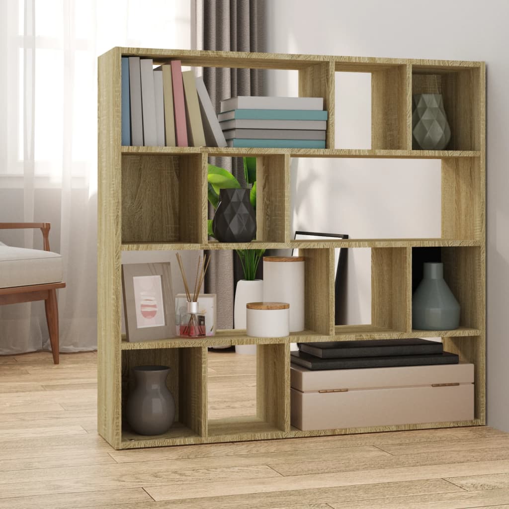 Boekenkast / kamerscherm 105x24x102 cm sonoma eikenkleurig is nu te koop bij PeponiXL, paradijselijk wonen!