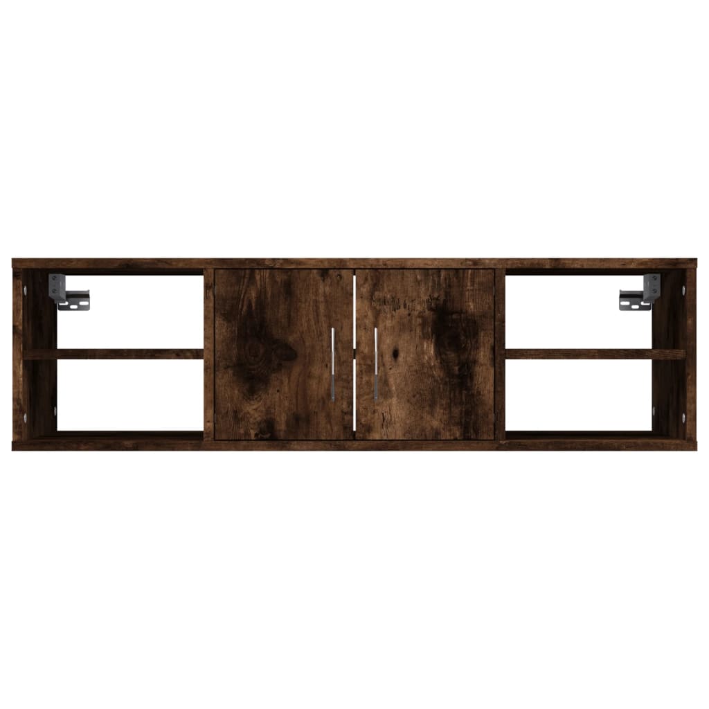 Wandschap 102x30x29 cm bewerkt hout gerookt eikenkleurig is nu te koop bij PeponiXL, paradijselijk wonen!